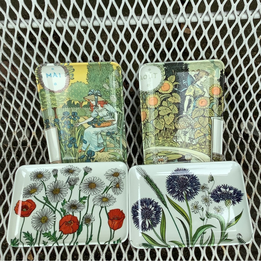 Vintage Set of 4 Melamine Made in Italy Coasters Small Plates